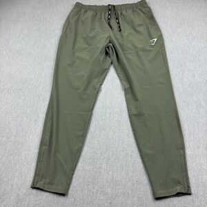 Gymshark Pants Mens Large Green Arrival Woven Joggers Slim Fit Running Athletic